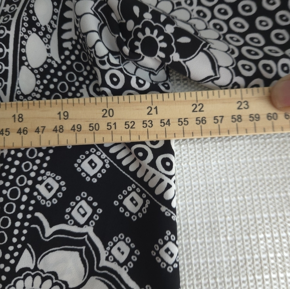 LOFT Black and White Patterned Midi Dress - Picture 11 of 12